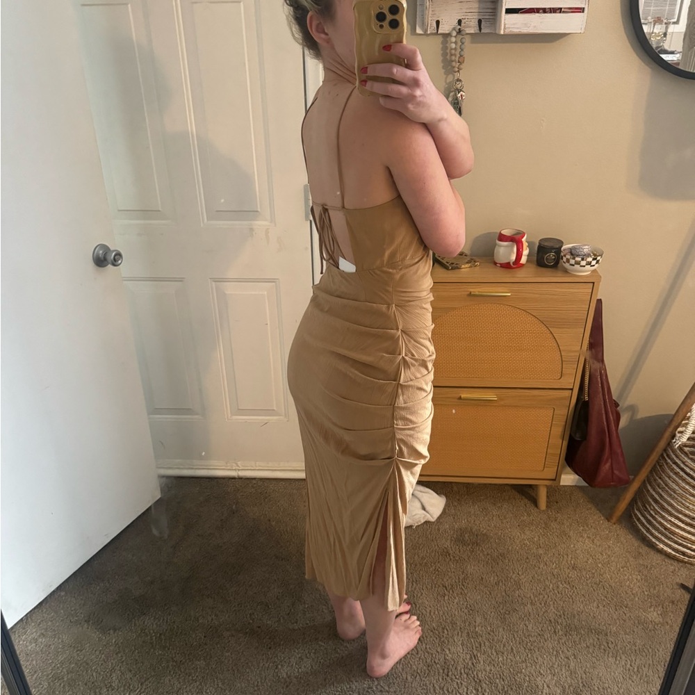 Tan midi Zara Dress